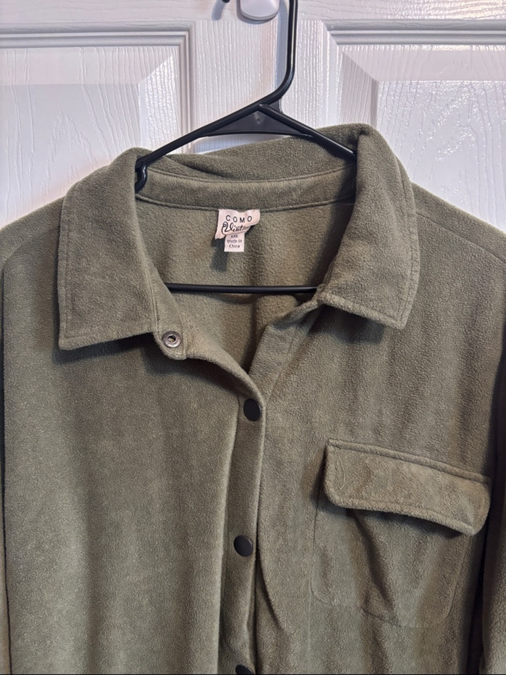 Como Vintage Olive Green Utility Button-Up Jacket - Picture 2 of 5